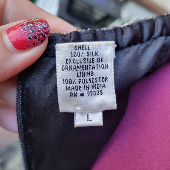 Scala Vintage Black Silk Beaded Sequin Backless Maxi Mermaid Gown Dress M - Picture 7 of 11